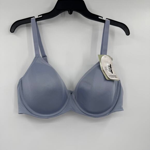NWT Bali Women's Underwire Padded T Shirt Bra Adjustable Straps Blue Size 42D - Picture 2 of 5
